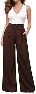 Missy Missi Ladies Formal Pants with Front Pocket Brown 2XL